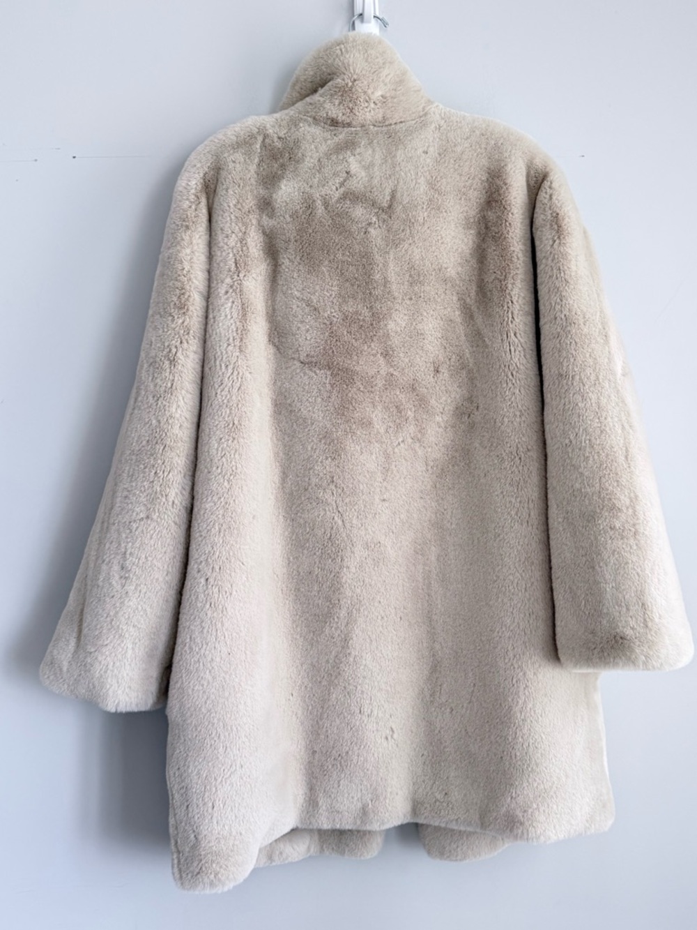 Sandro Fanye Faux Fur Coat 3 L Oversized Beige Cream Teddy Quiet Luxury Plush - Picture 7 of 16